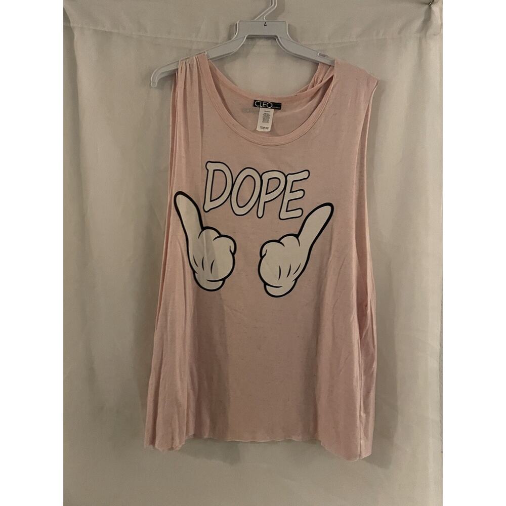 womens large tank top pink cleo Dope